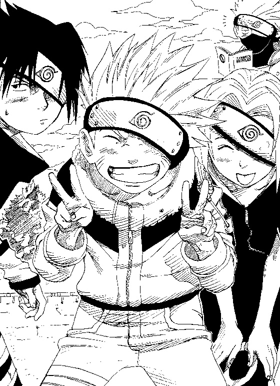 naruto team seven coloring pages - photo #46