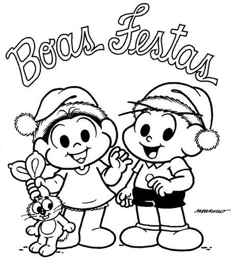 Desenhos Natal Turma Da Monica Para Colorir