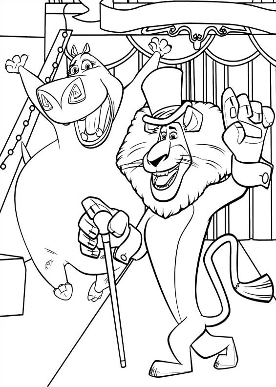 madagascar 3 circus coloring pages - photo #8